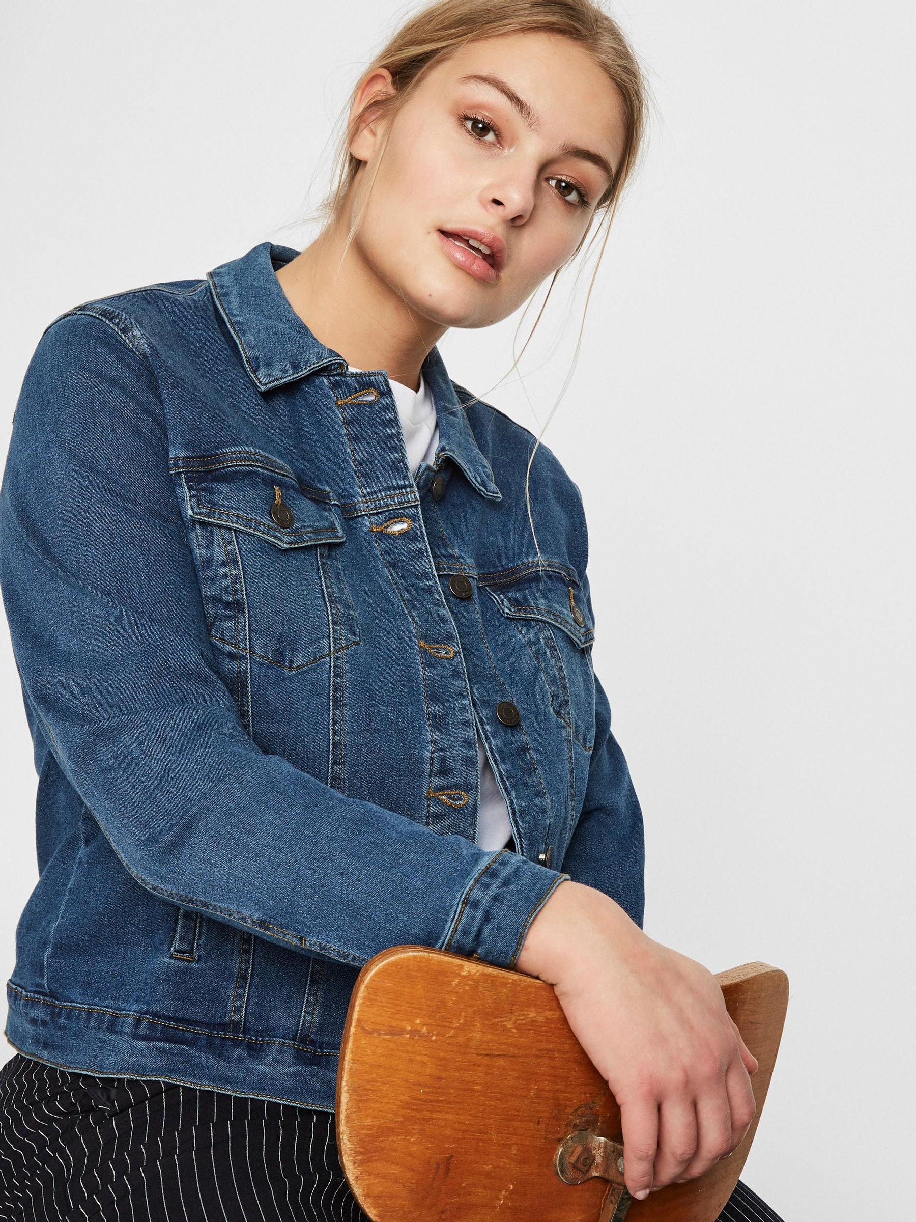 Vero Moda Curve Denim Blue Jacket