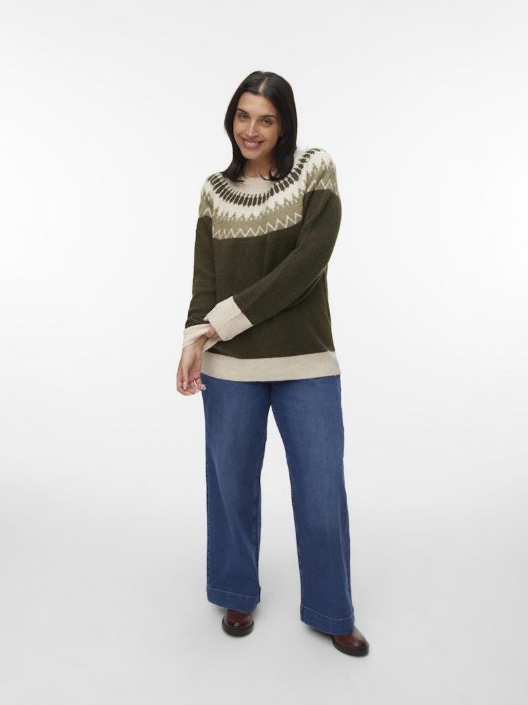 Vero Moda Curve Simone Knit Jumper in Green