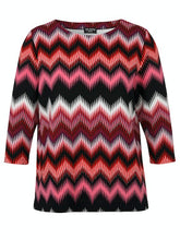 Via Appia Ribbed Printed Top