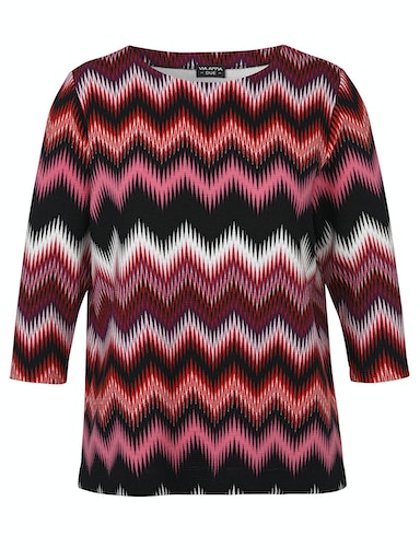 Via Appia Ribbed Printed Top