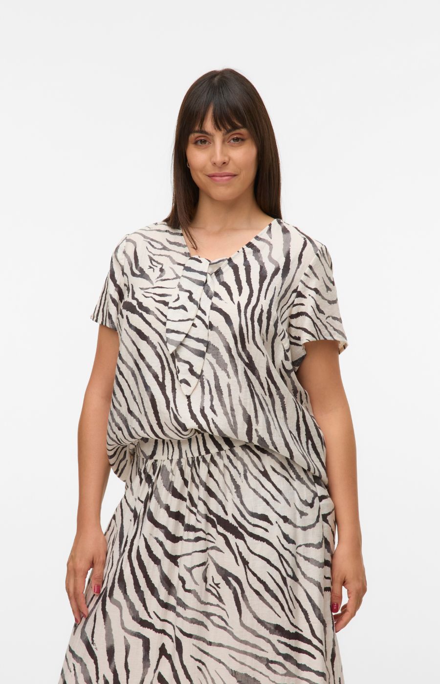 Vero Moda Curve Dora Tie Neck Top