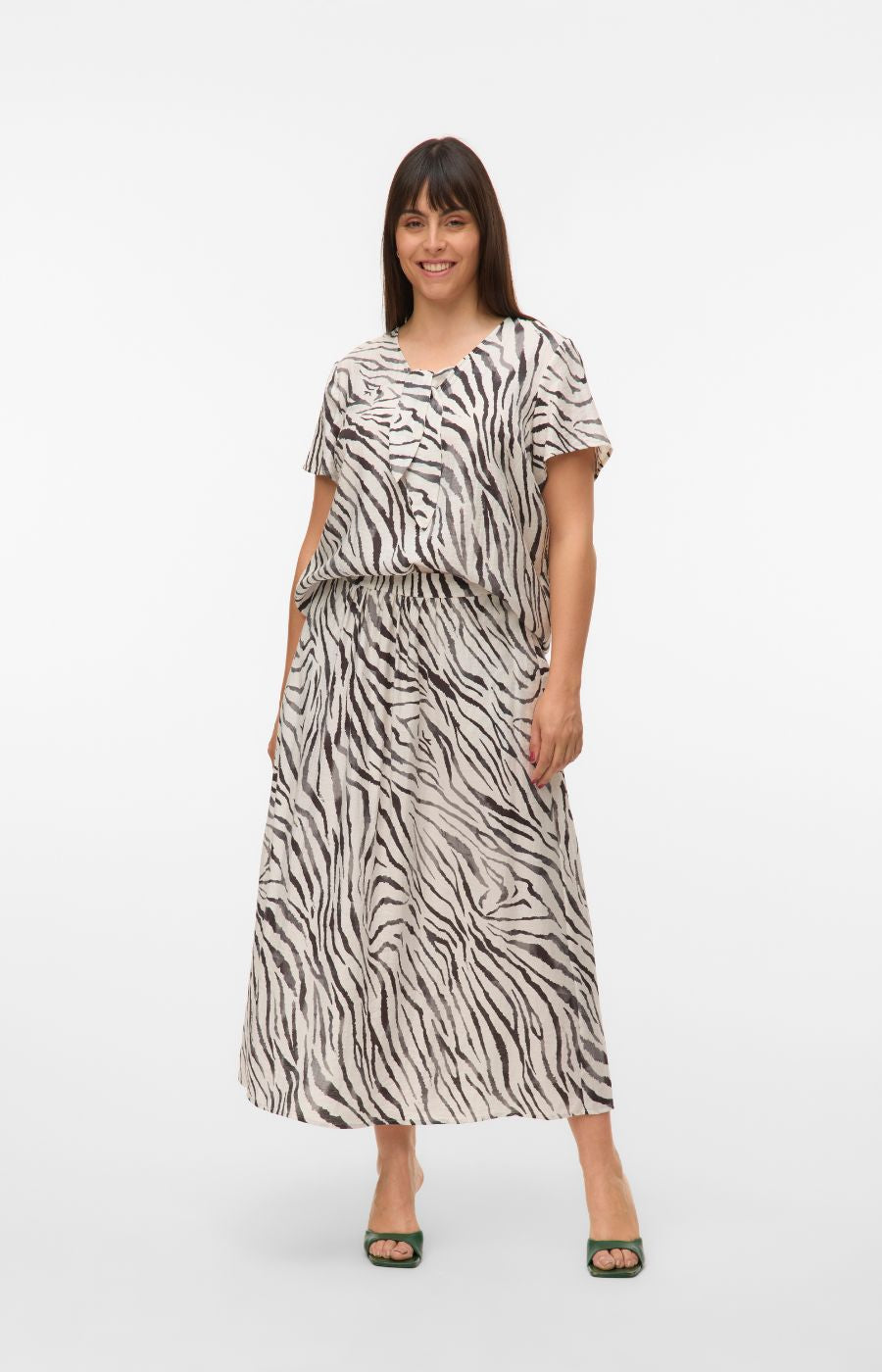 Vero Moda Curve Dora Tie Neck Top