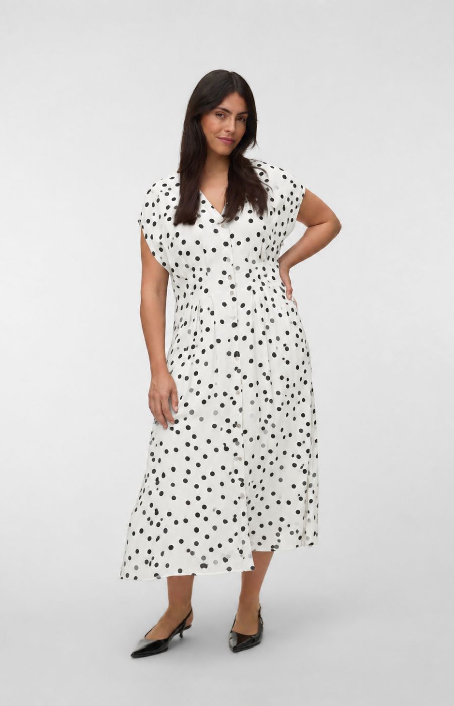 Vero Moda Curve Elisa Dress in White