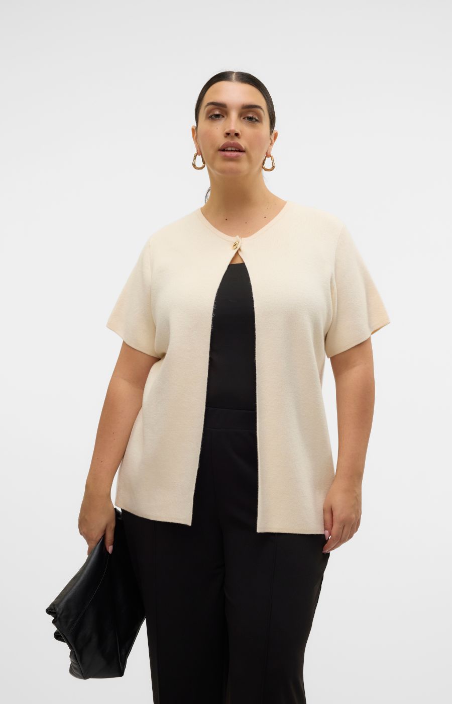 Vero Moda Curve Gold Cardigan in Beige
