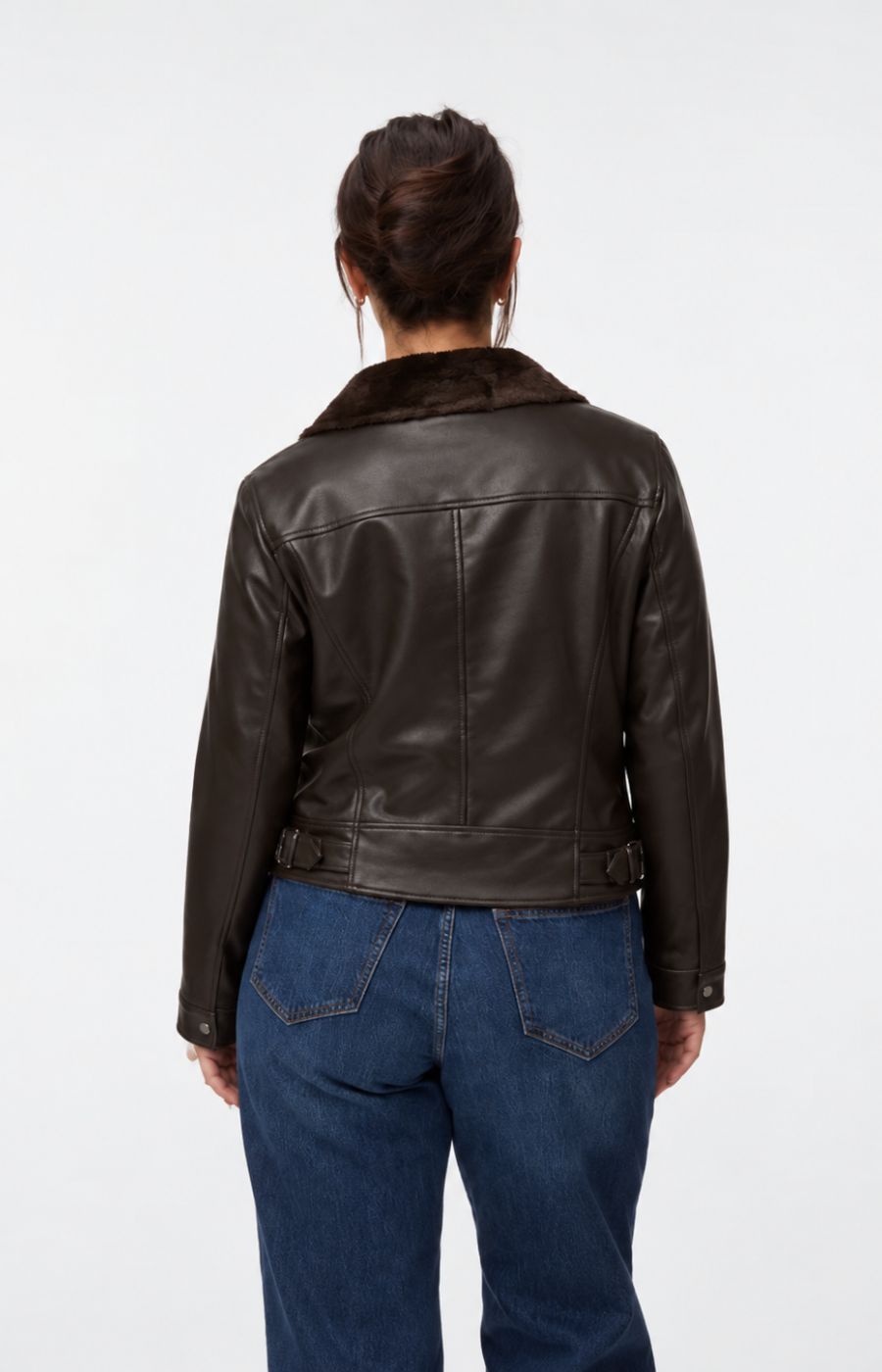 Vero Moda Curve Hailey Jacket in Chocolate