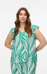 Vero Moda Curve Josie Top in Green Print