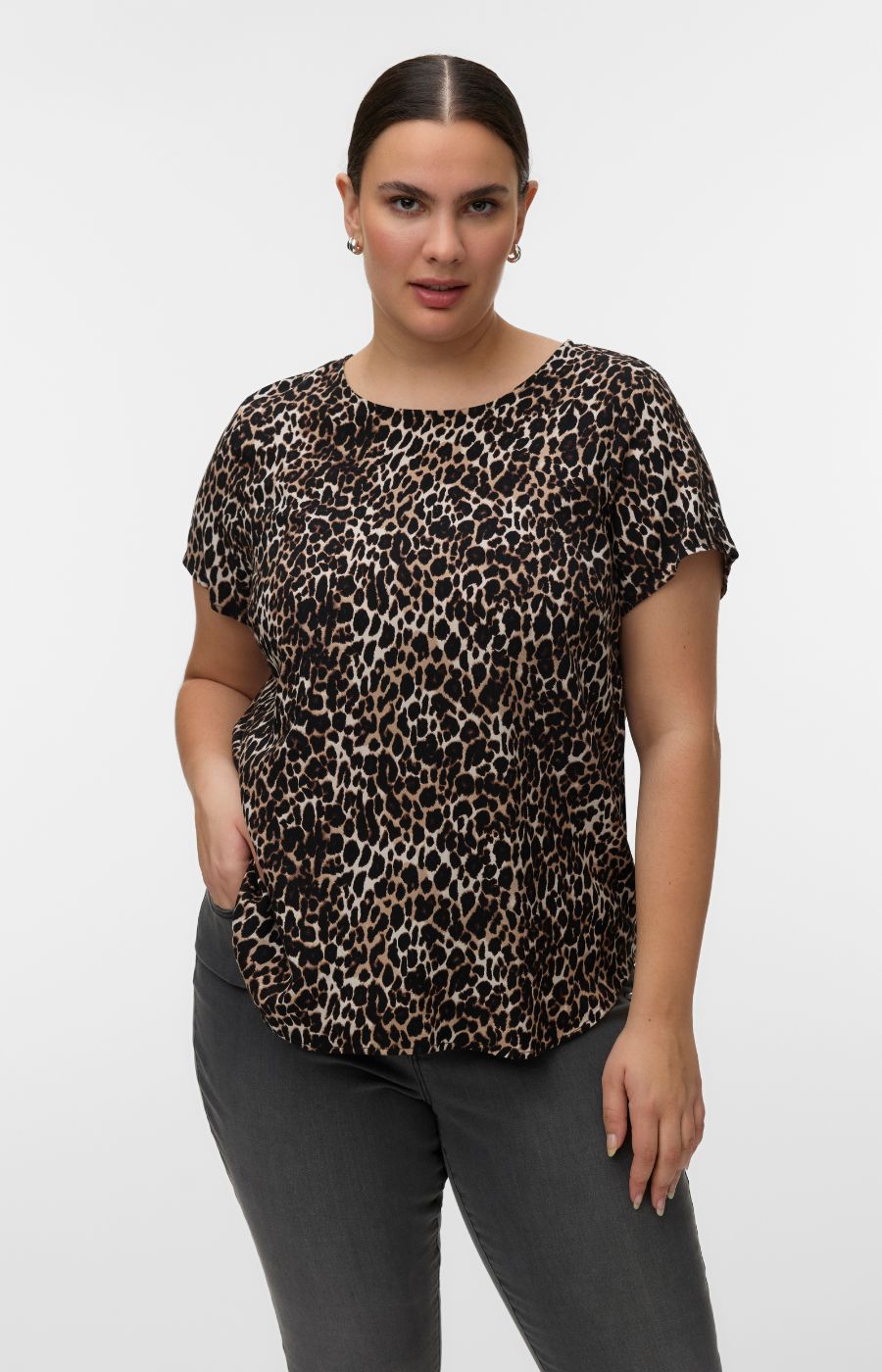 Vero Moda Curve Joy Top in Leopard
