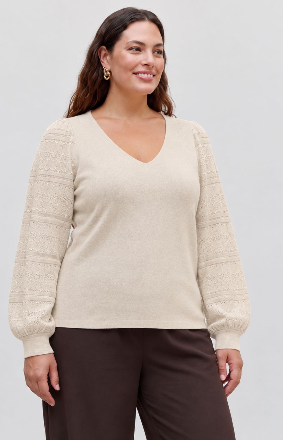 Vero Moda Curve Limone Top in Beige