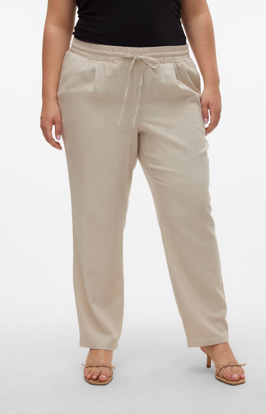 Vero Moda Curve Milo Trousers in Beige