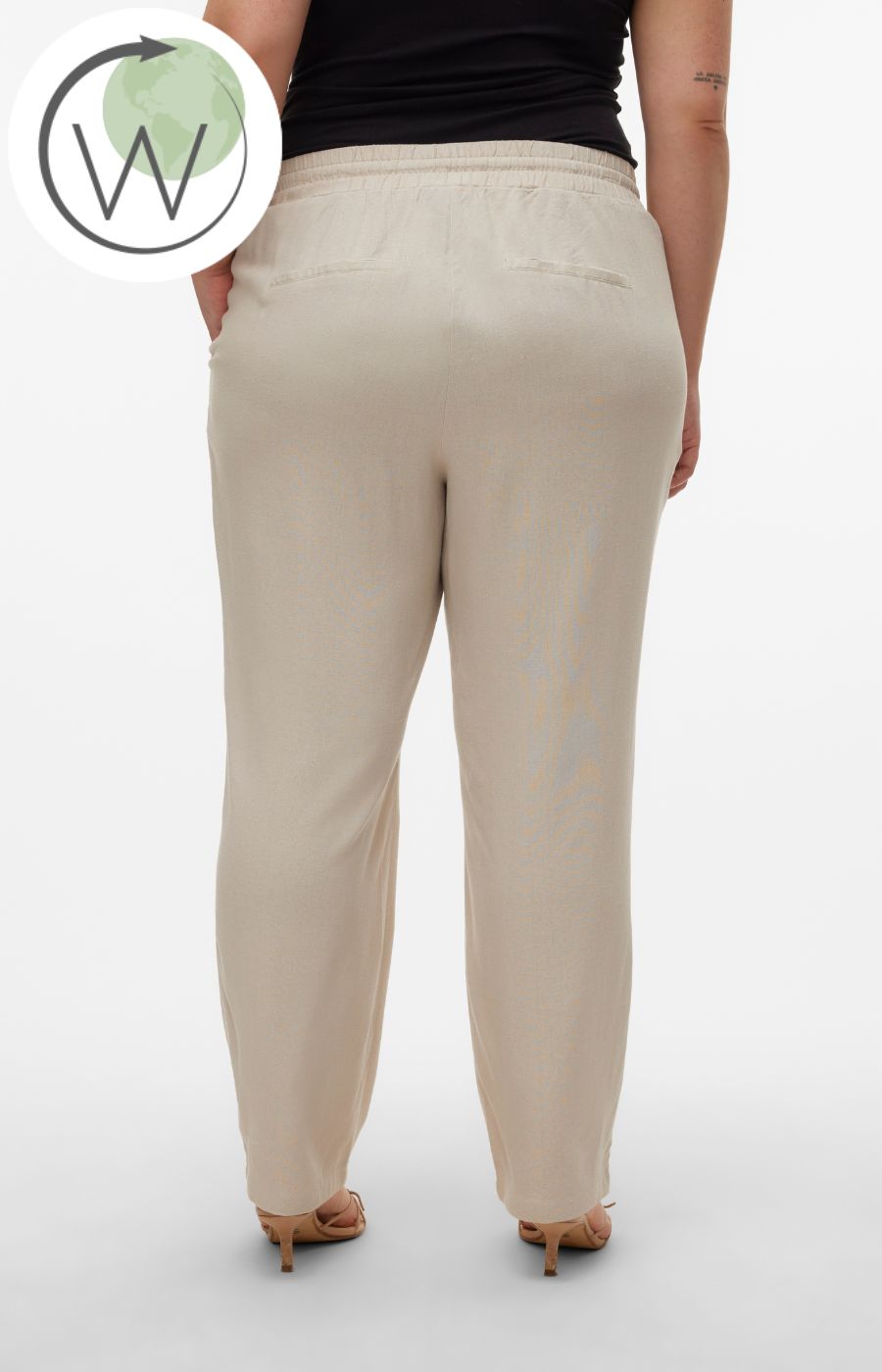 Vero Moda Curve Milo Trousers in Beige