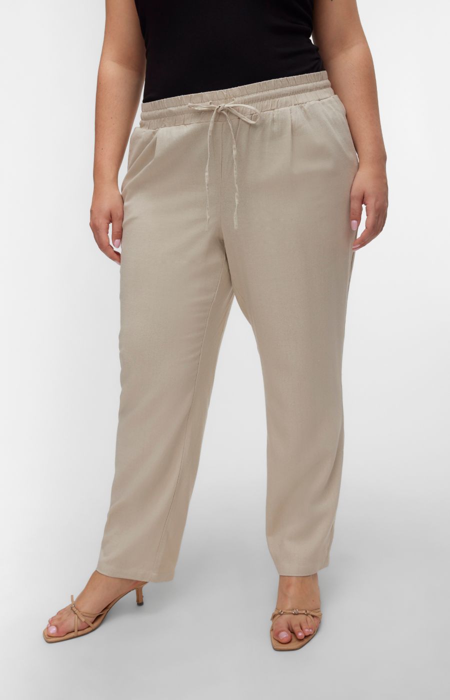 Vero Moda Curve Milo Trousers in Beige