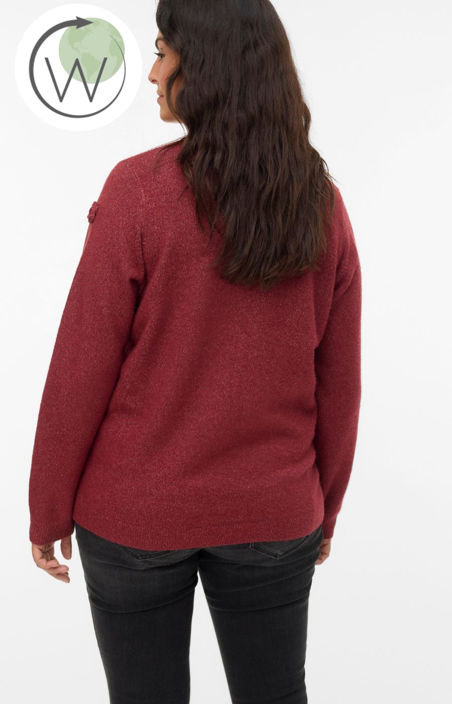 Vero Moda Curve Rose Knit Jumper in Wine 2