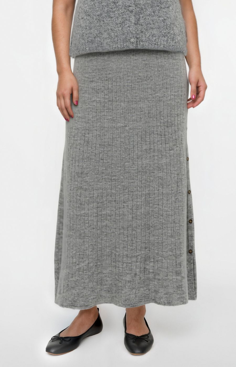 Vero Moda Curve Sally Skirt in Grey