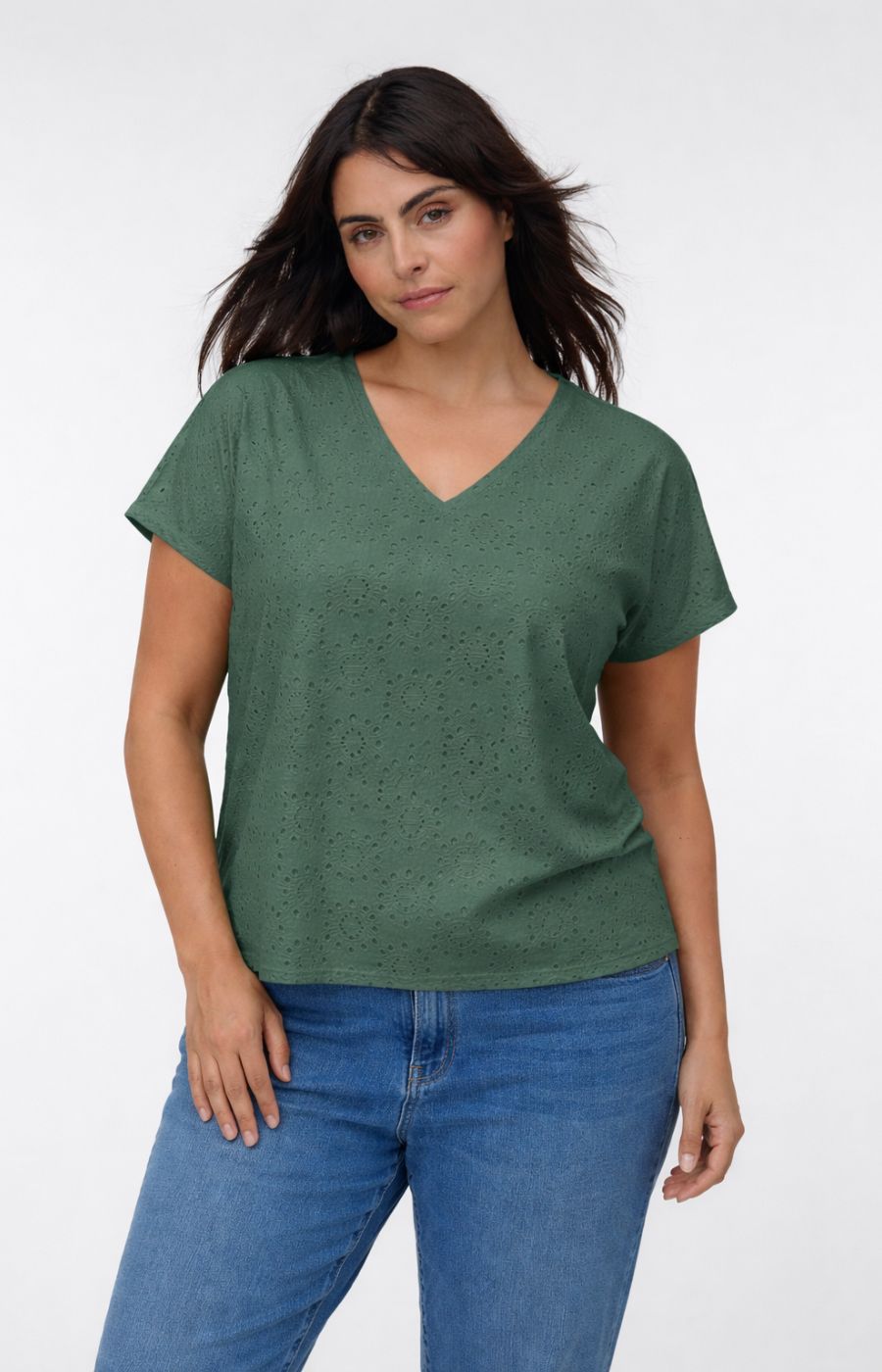 Vero Moda Curve Tassa Top in Khaki