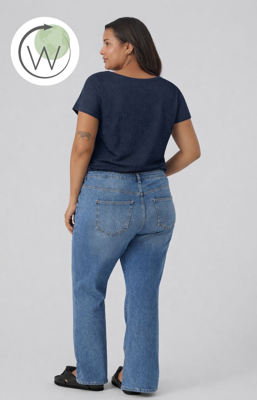 Vero Moda Curve Tassa Top in Navy