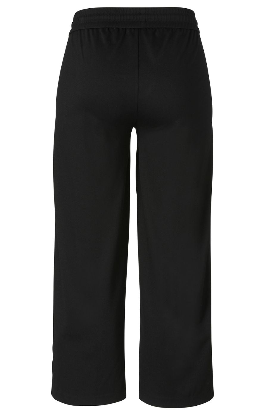 Black wide-leg pants on a white background