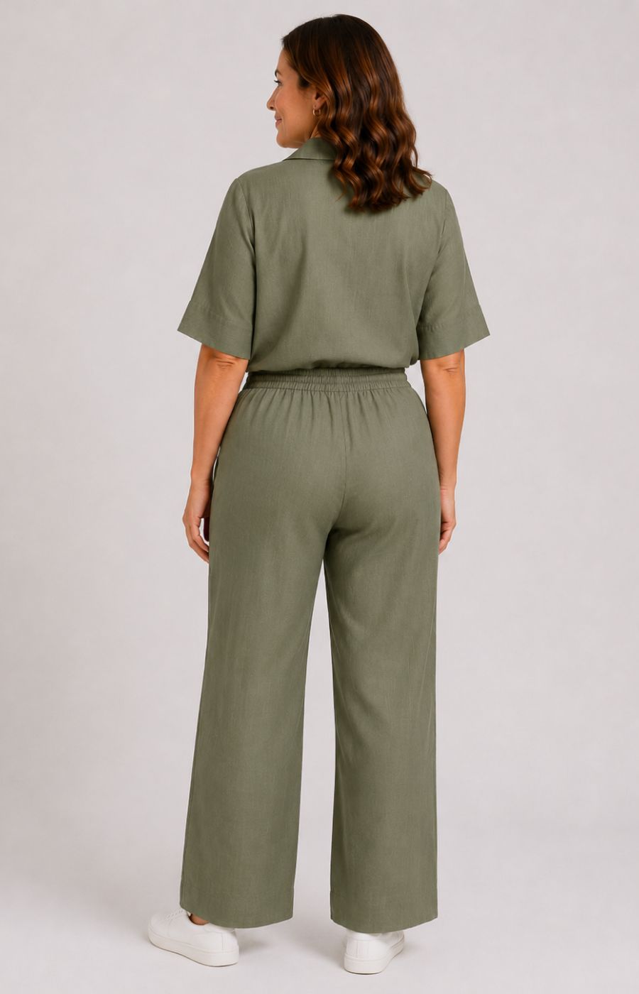 Via Appia Due Cotton Trousers in Khaki