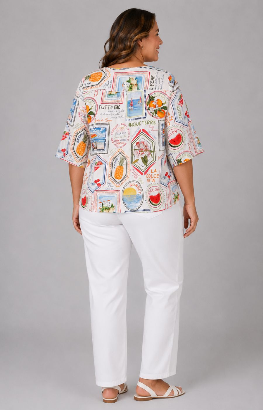 Via Appia Due Motif Tunic in White