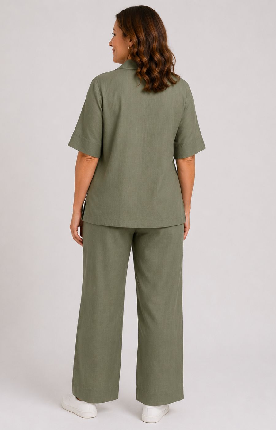 Via Appia Due V Neck Jacket in Khaki