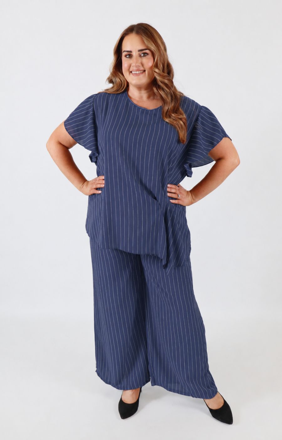 Victoria Pinstripe Co-ord in Navy