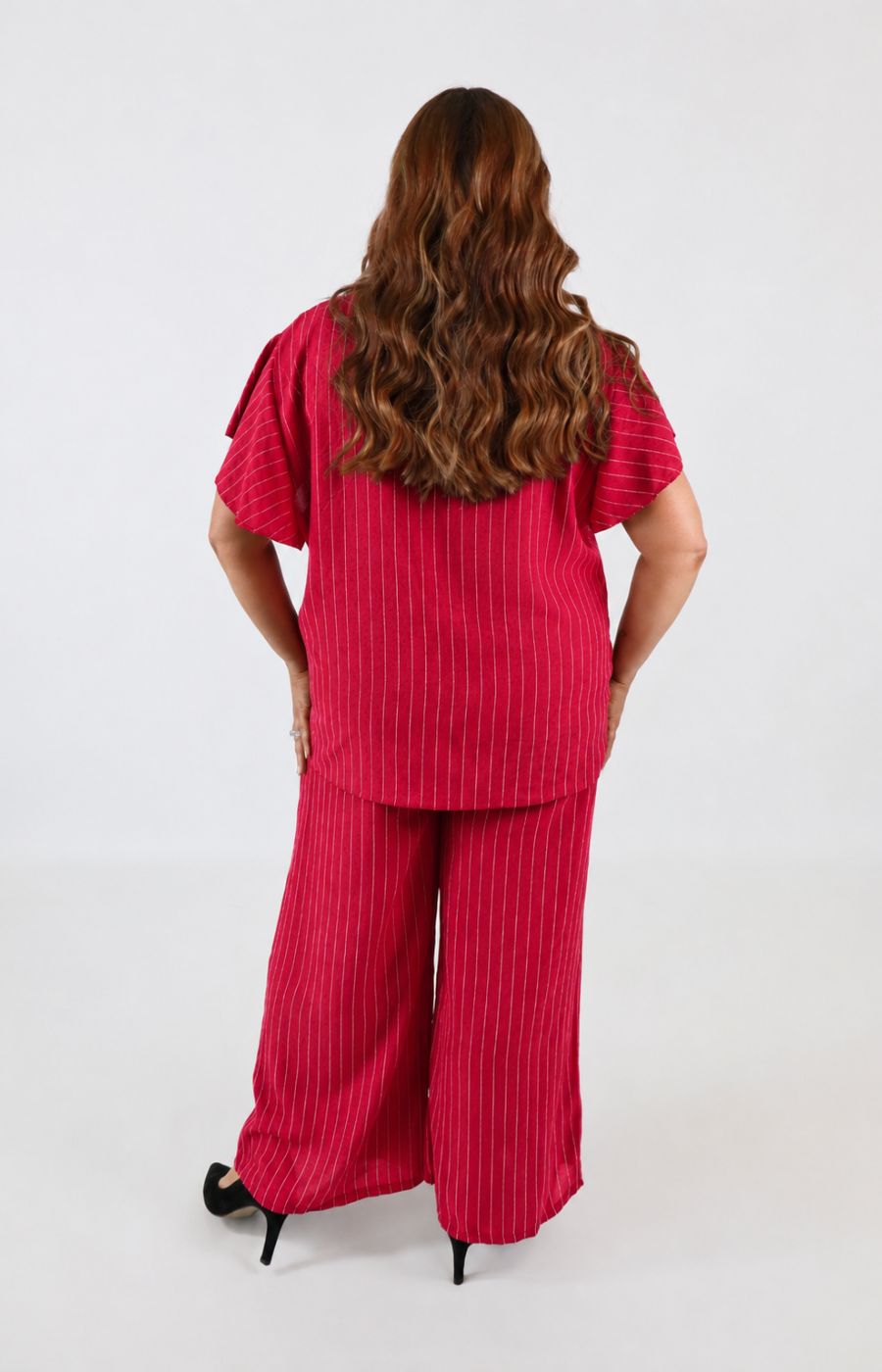 Victoria Pinstripe Co-ord in Red