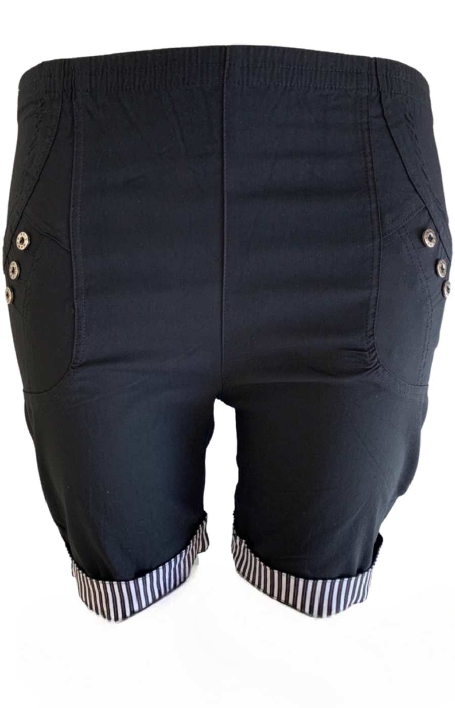 Suzi Striped Shorts in Black