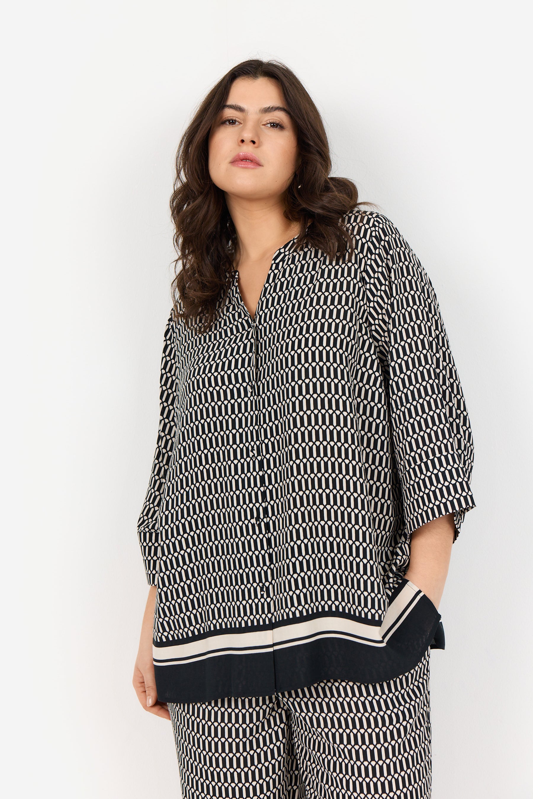 Wasabi Nora Blouse in Black Print