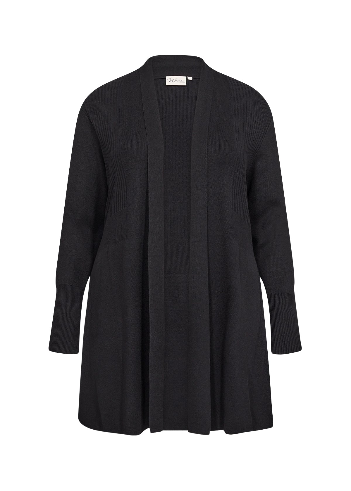 Wasabi Samanda Long Line Cardigan in Black