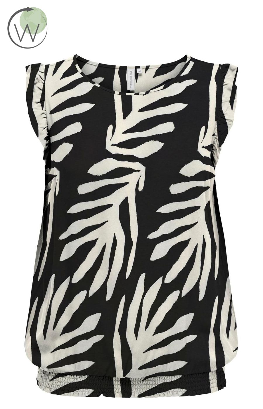 Only Carmakoma Frill Top In Leaf Print