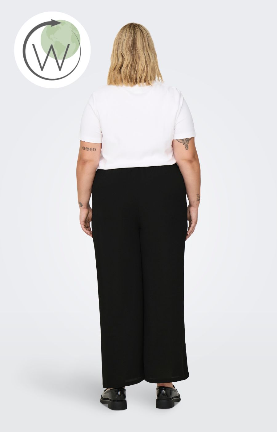 Only Carmakoma Lux Palazzo Trousers in Black