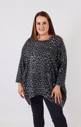 Zara Leopard Print Sweater in Black