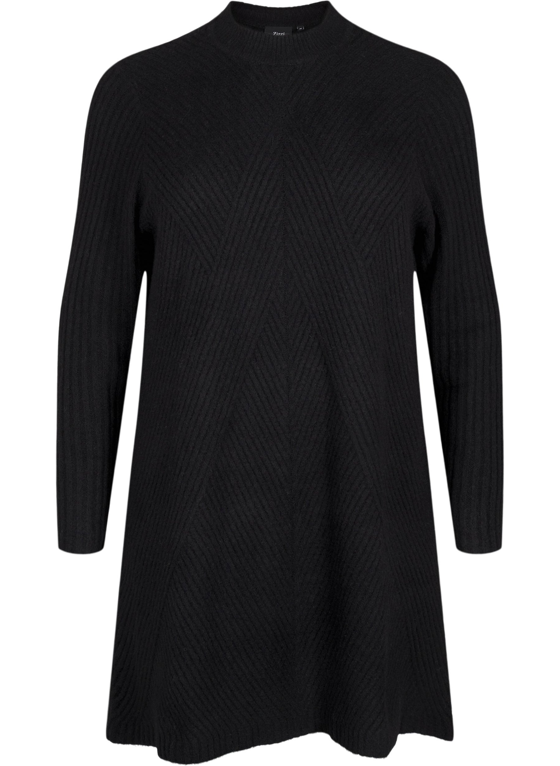 Zizzi Comfy Knit Dress in Black
