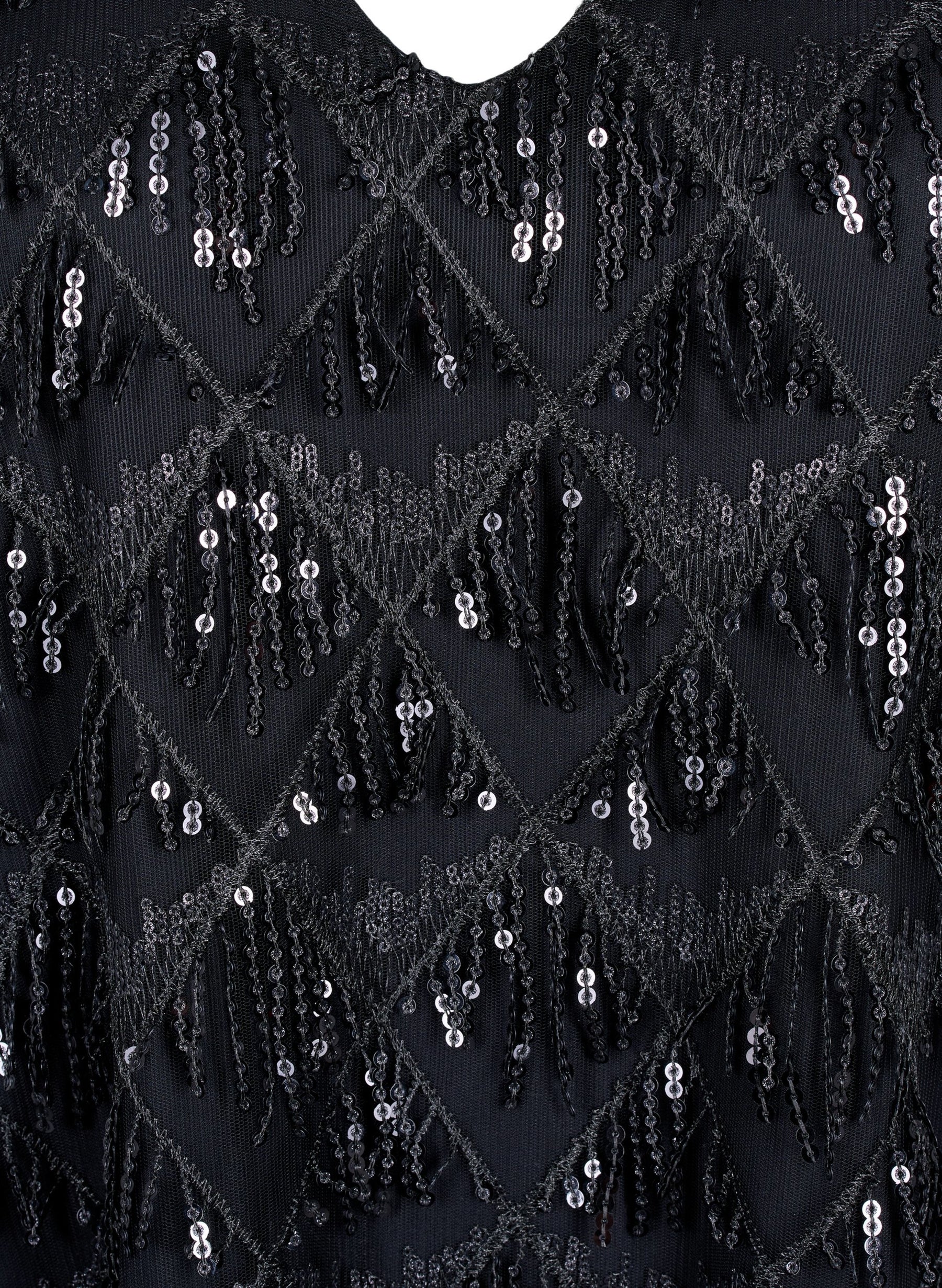 Zizzi Anna Sequin Dress in Black