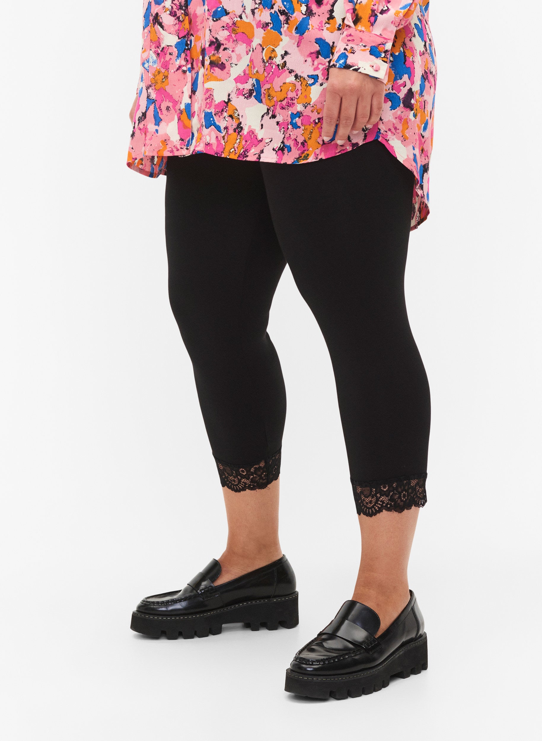 Plus Size Ladies Crop Leggings Cropped Leggings Plus Size Floral