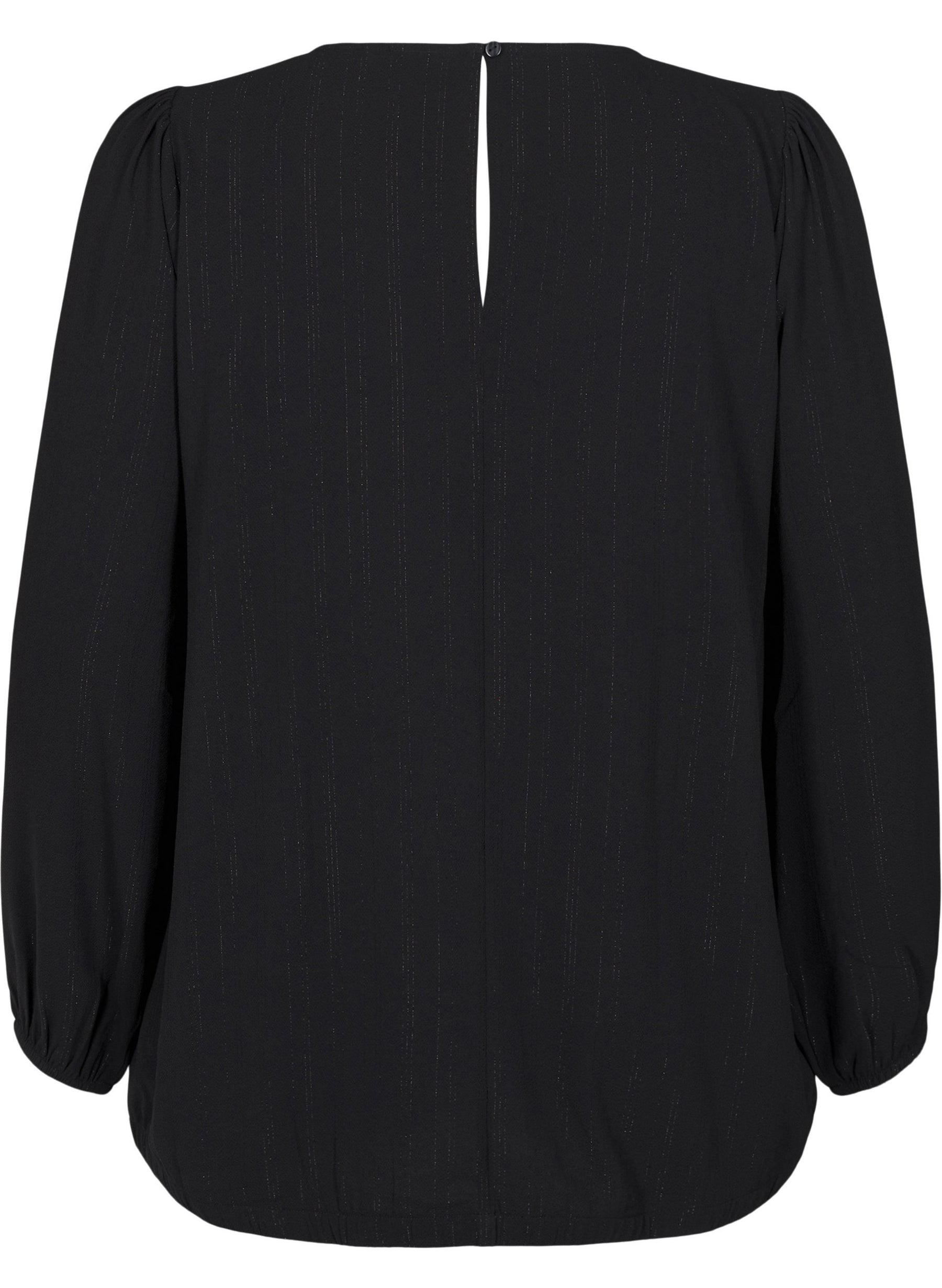 Zizzi Anni Blouse in Black Glitter