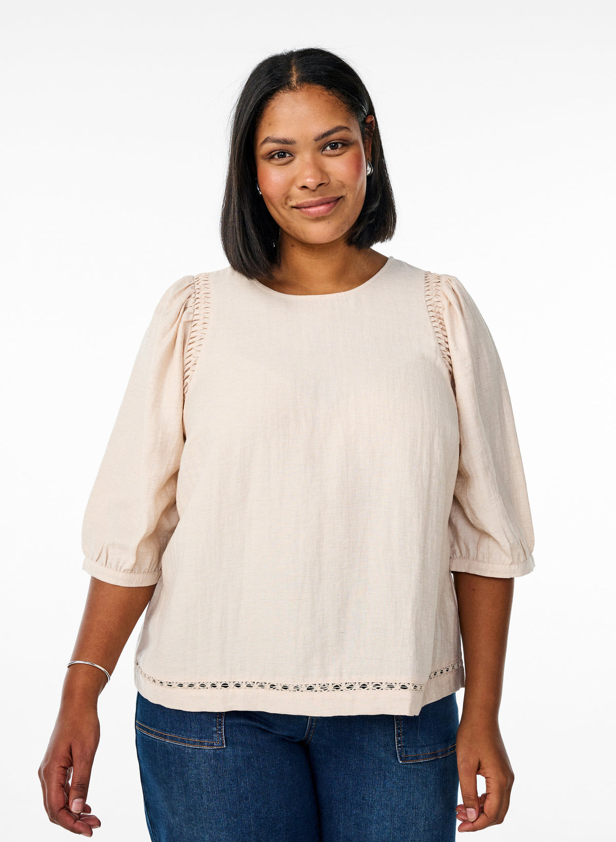 Zizzi Oline Blouse in Beige