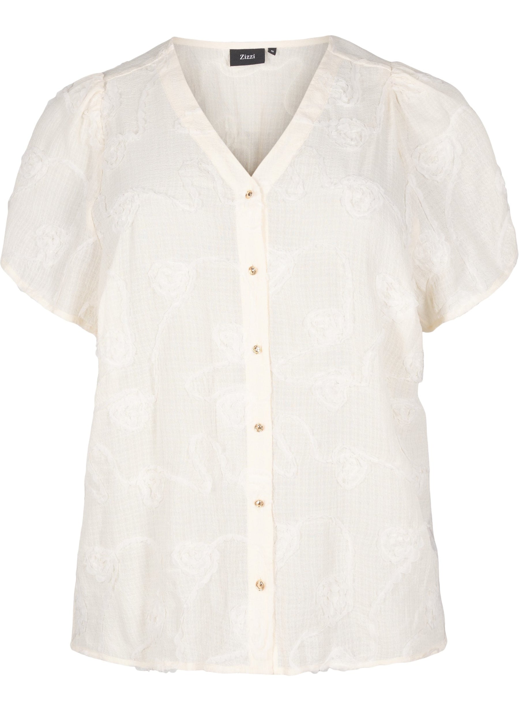 Zizzi Talia Shirt in Cream