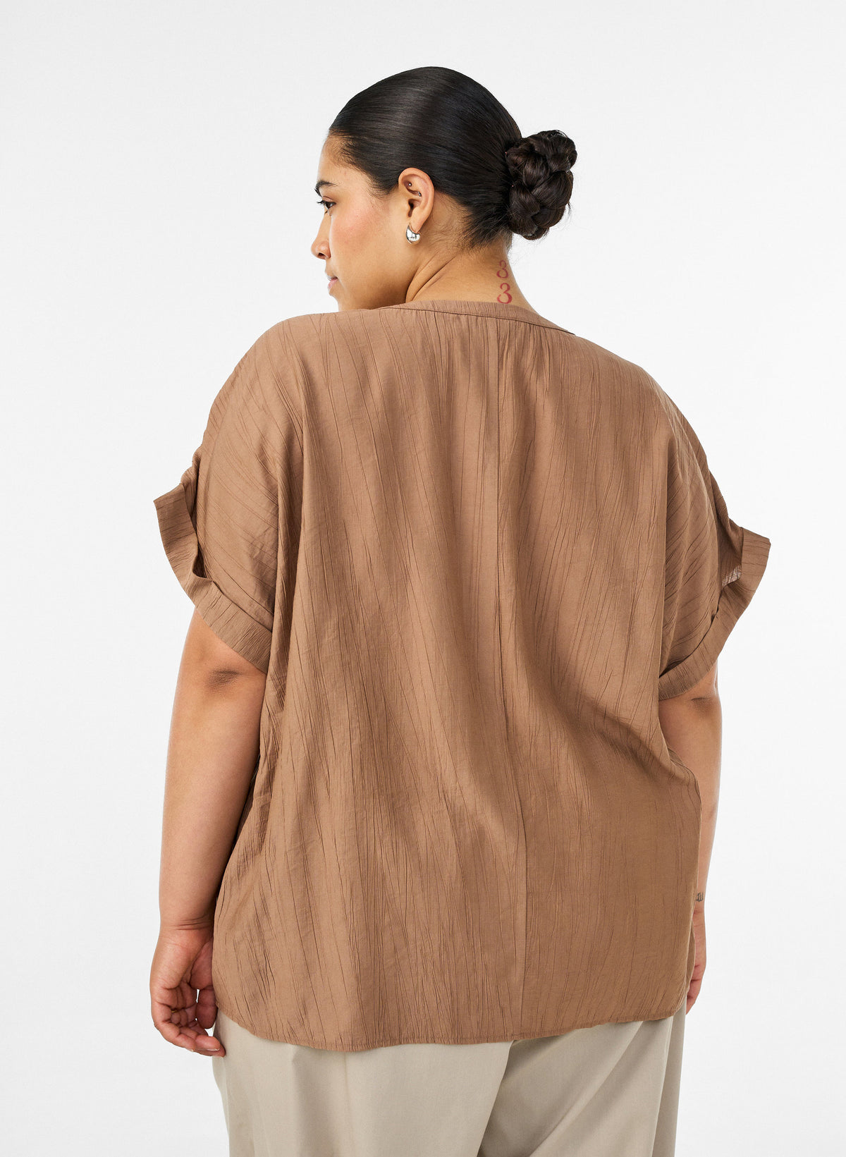 Zizzi Gippi Top in Coco Mocha