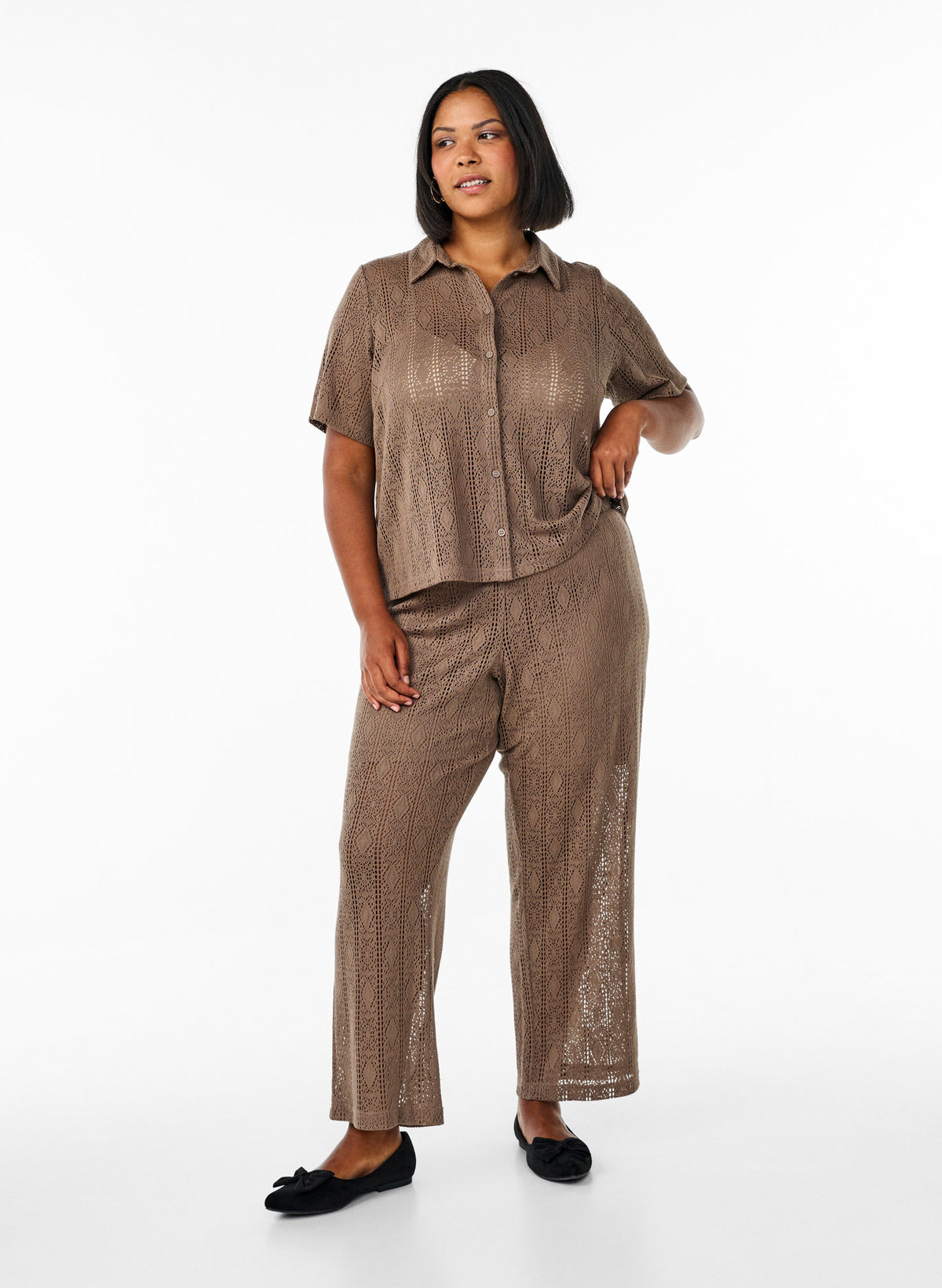 Zizzi Jady Trousers in Brown