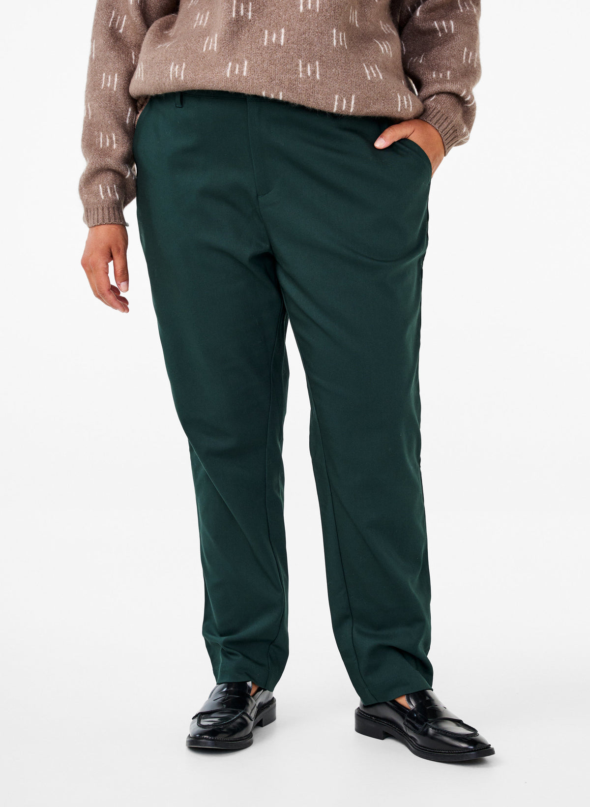 Zizzi Edith Trousers in Green
