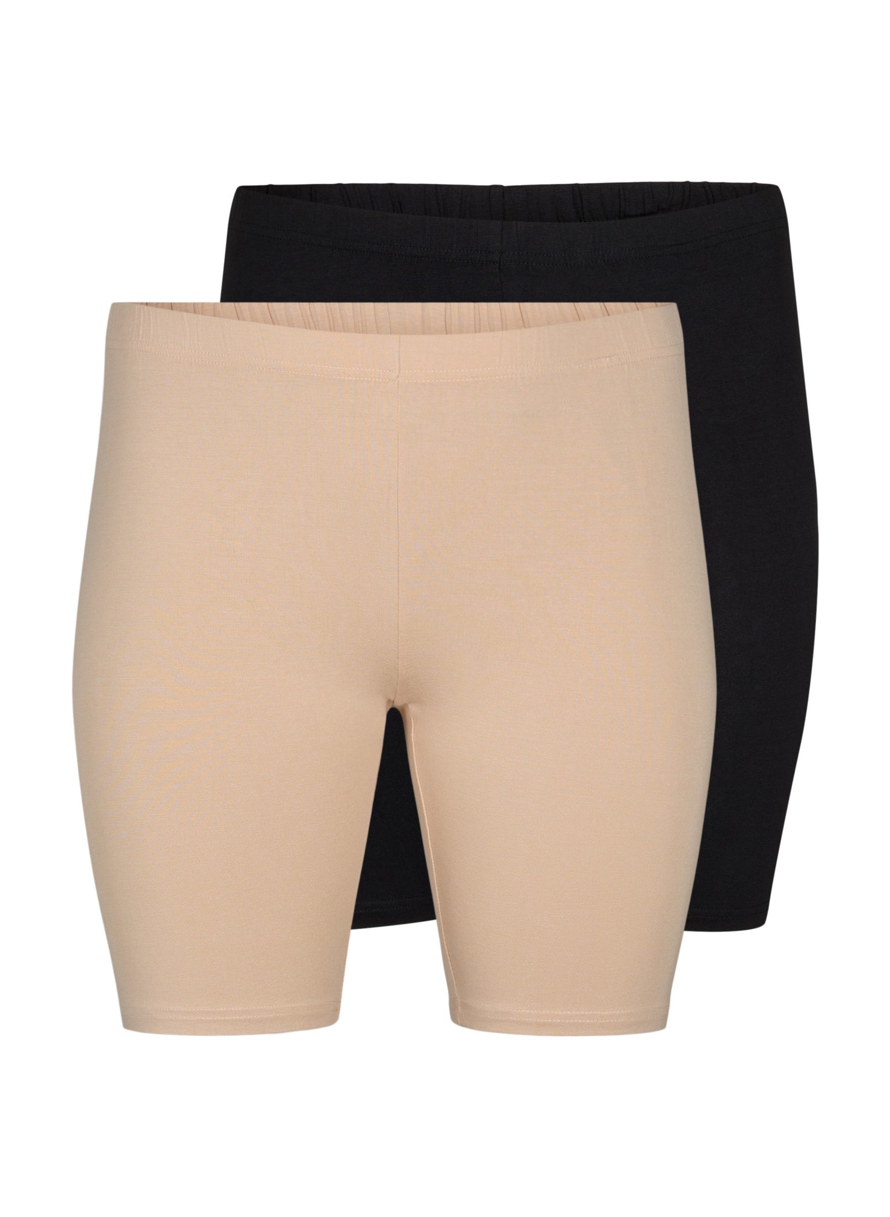Zizzi Two Pack Shorts-Black and Beige