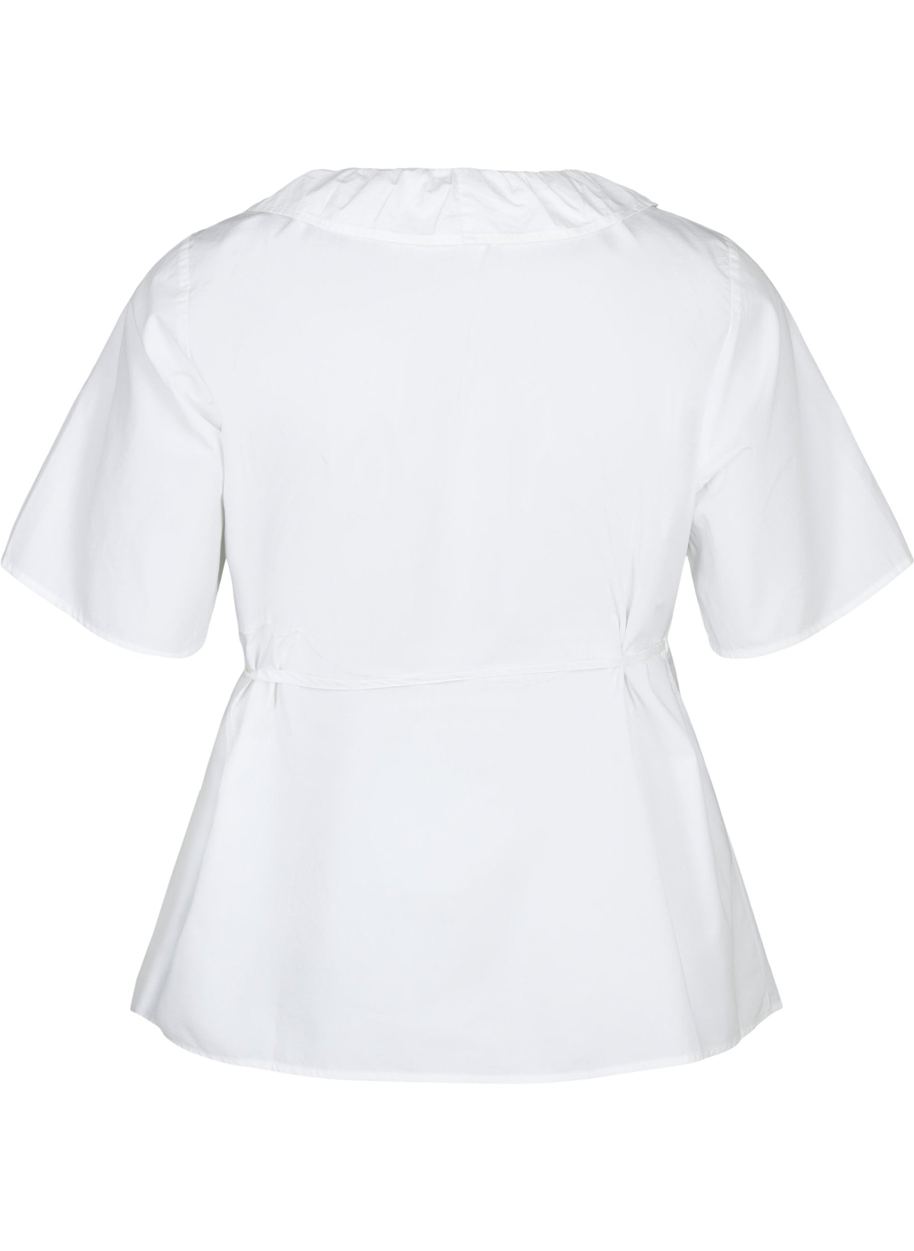 Zizzi Lola Wrap Blouse in White