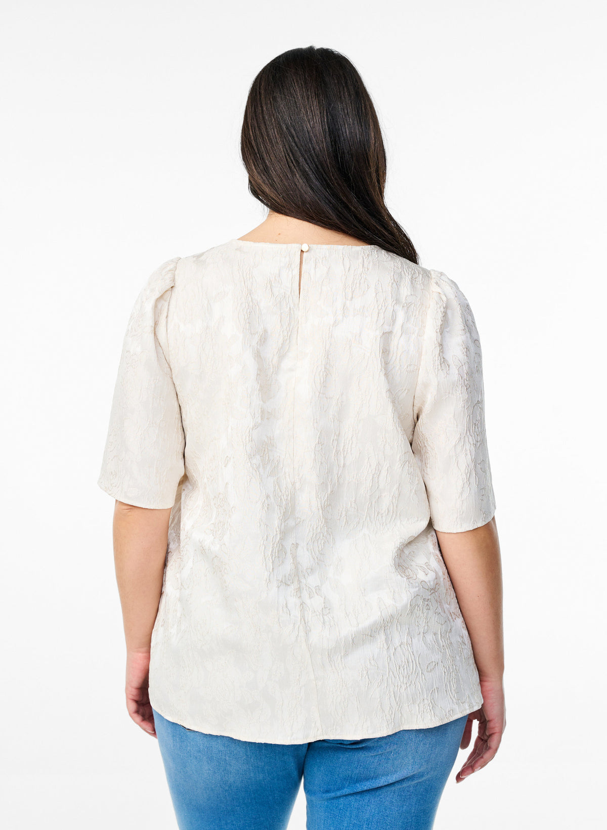 Zizzi Ariel Blouse in Cream