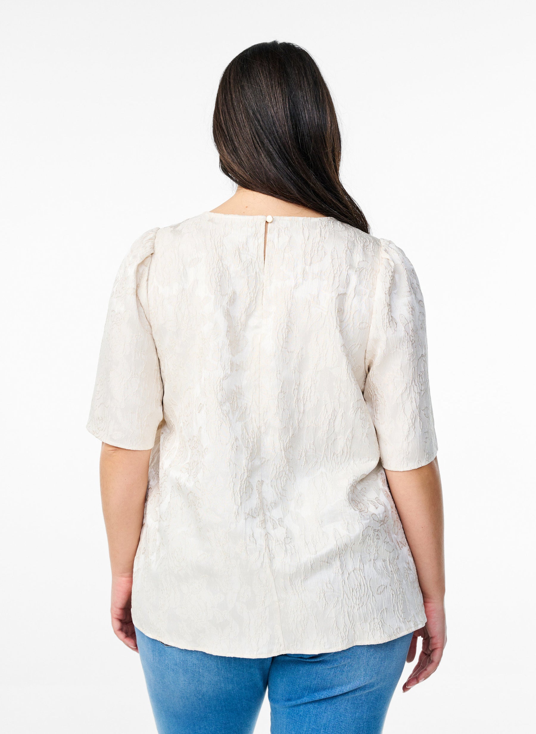 Zizzi Ariel Blouse in Cream