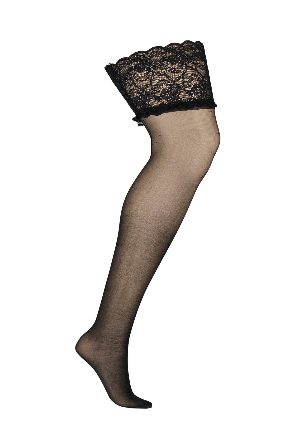 Zizzi 20 Denier Lace Stockings - Black