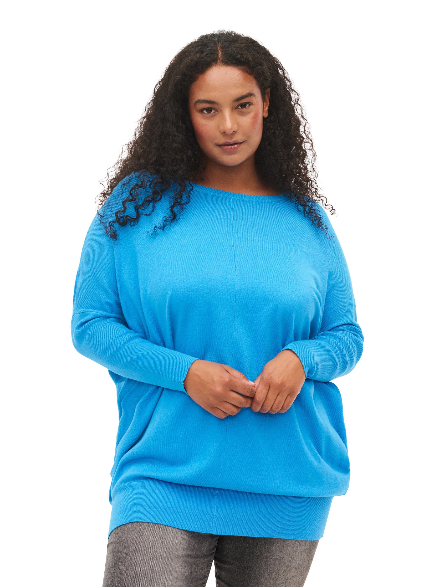 Zizzi Carrie Jumper in Blue