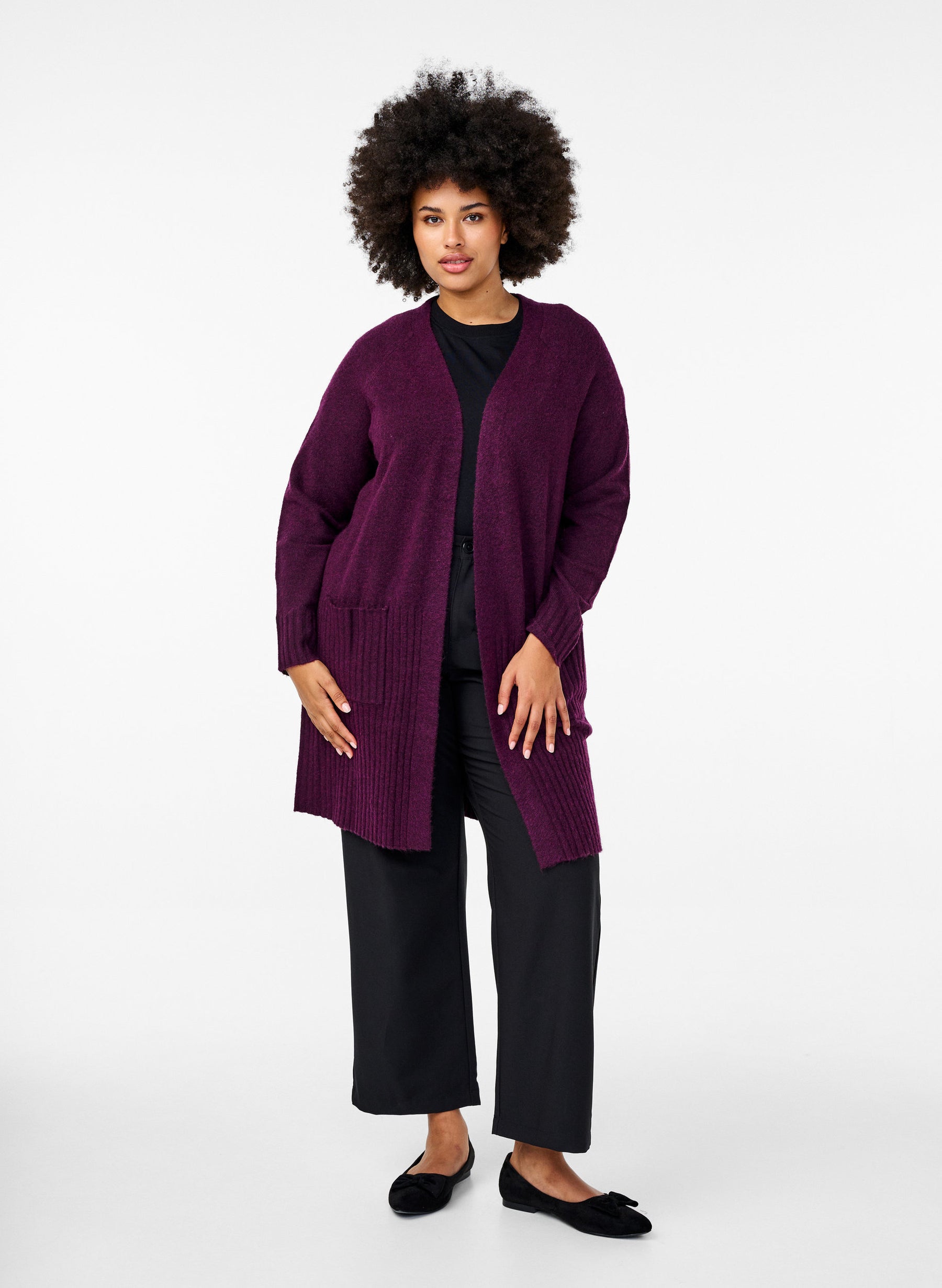 Zizzi Vista Cardigan in Purple