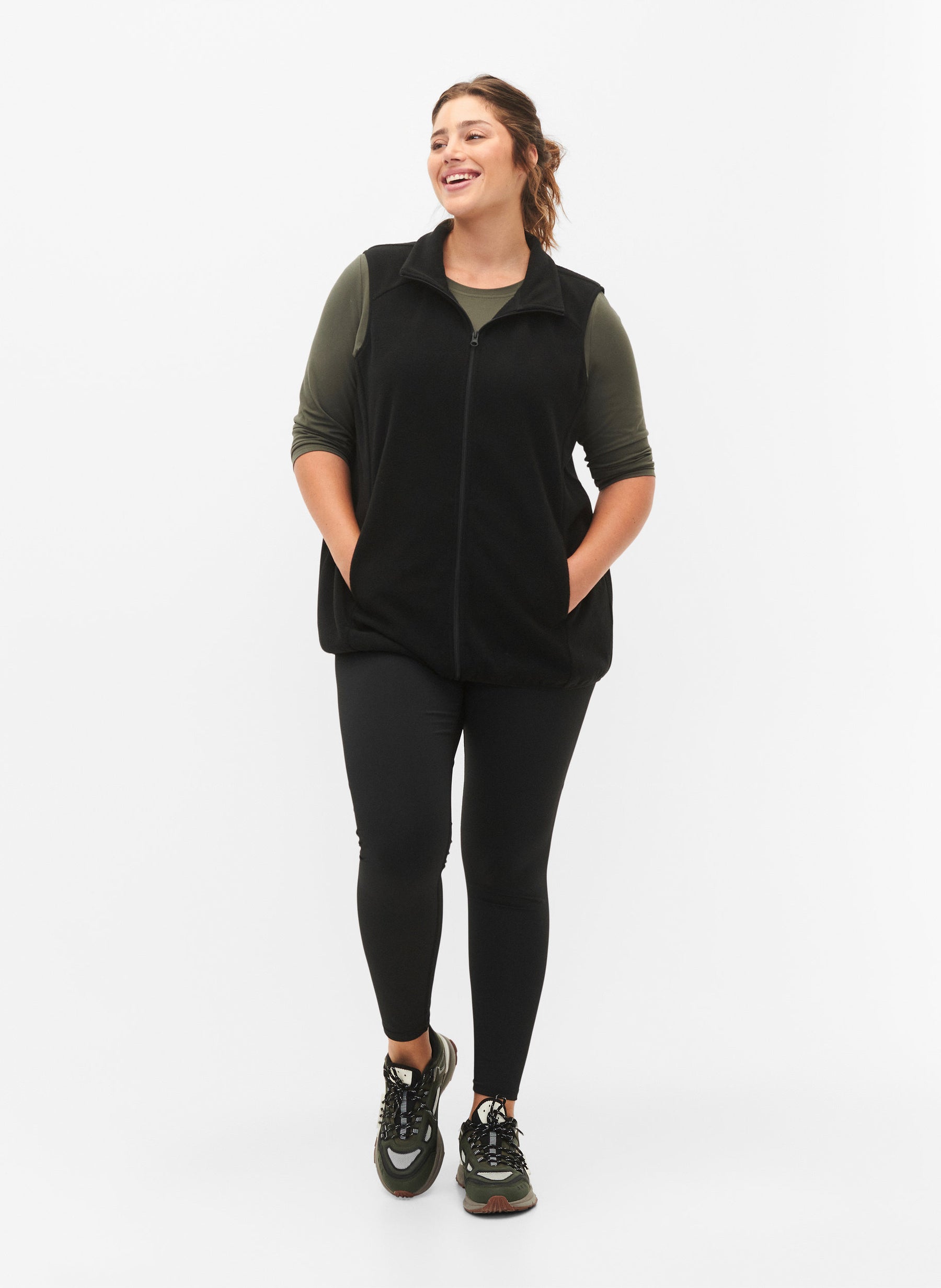 Zizzi Active Odi Waistcoat in Black