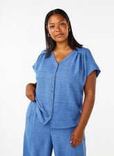 Zizzi Alabama Blouse in Denim