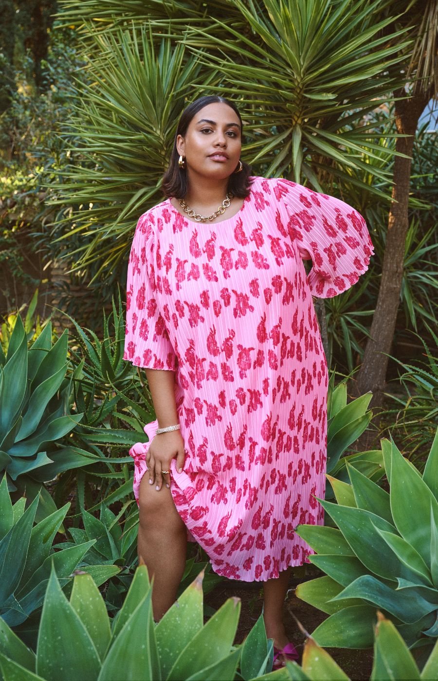 Zizzi Alise Dress in Pink